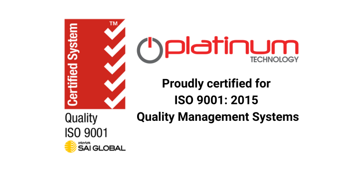 Platinum Technology Achieves Certification to ISO 9001: 2015 Quality Management Systems
